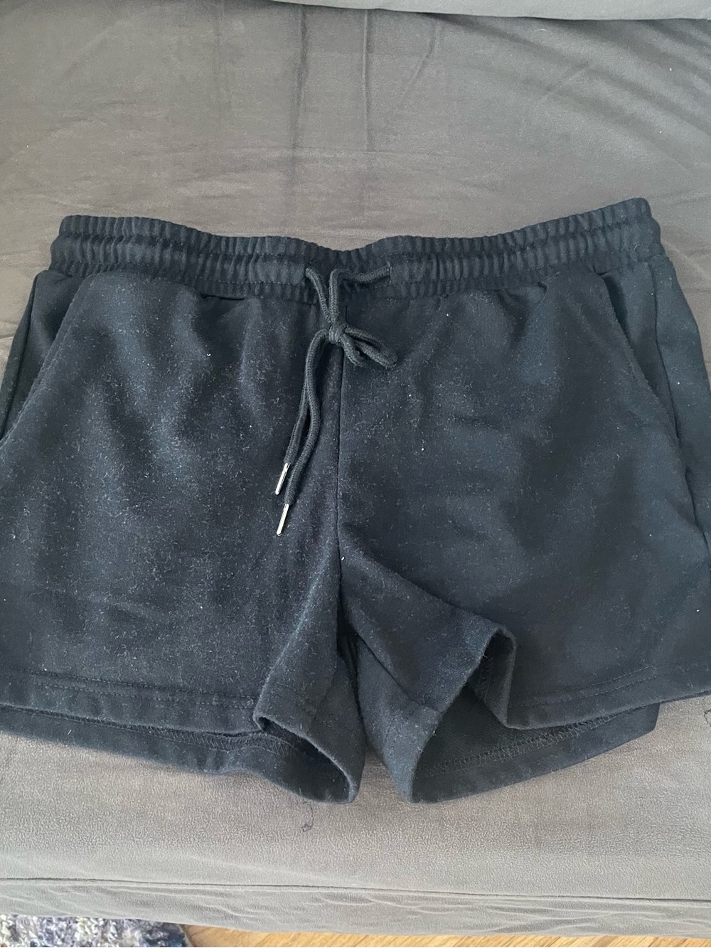 Women's Black Drawstring Lounge Shorts